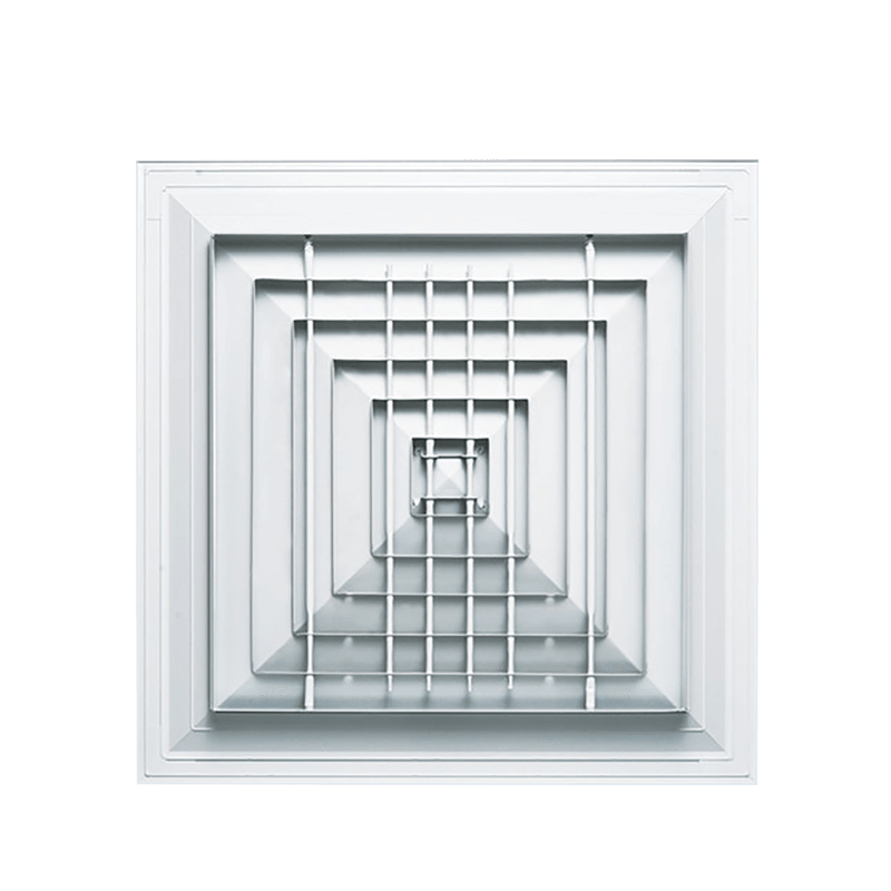 Der mehrflügelige Luftdurchlass ist für den Einbau in Gängen oder rauchgeschützten Vorbehandlungsräumen geeignet